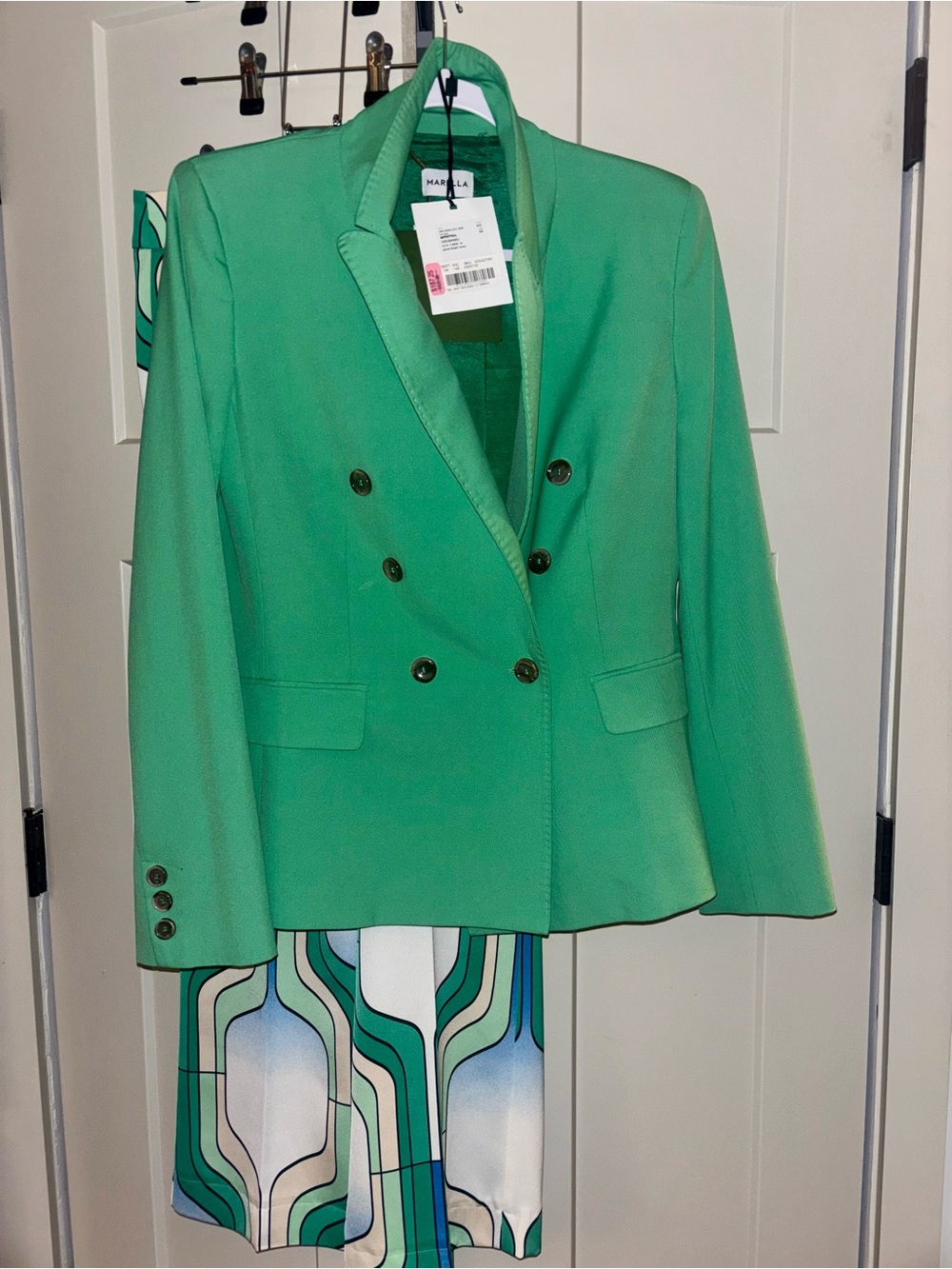 MARELLA Emerald Green Double-Breasted Blazer - Picture 4 of 8